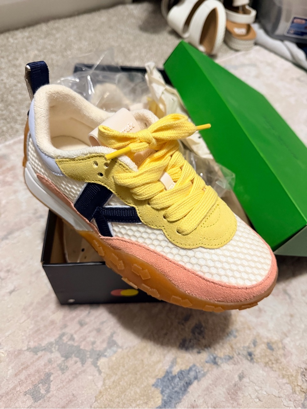 Kate Spade Yellow & Peach Athletic Sneakers size 6.5